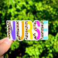 Cheetah Print Nurse Sticker: Waterproof Vinyl Decal