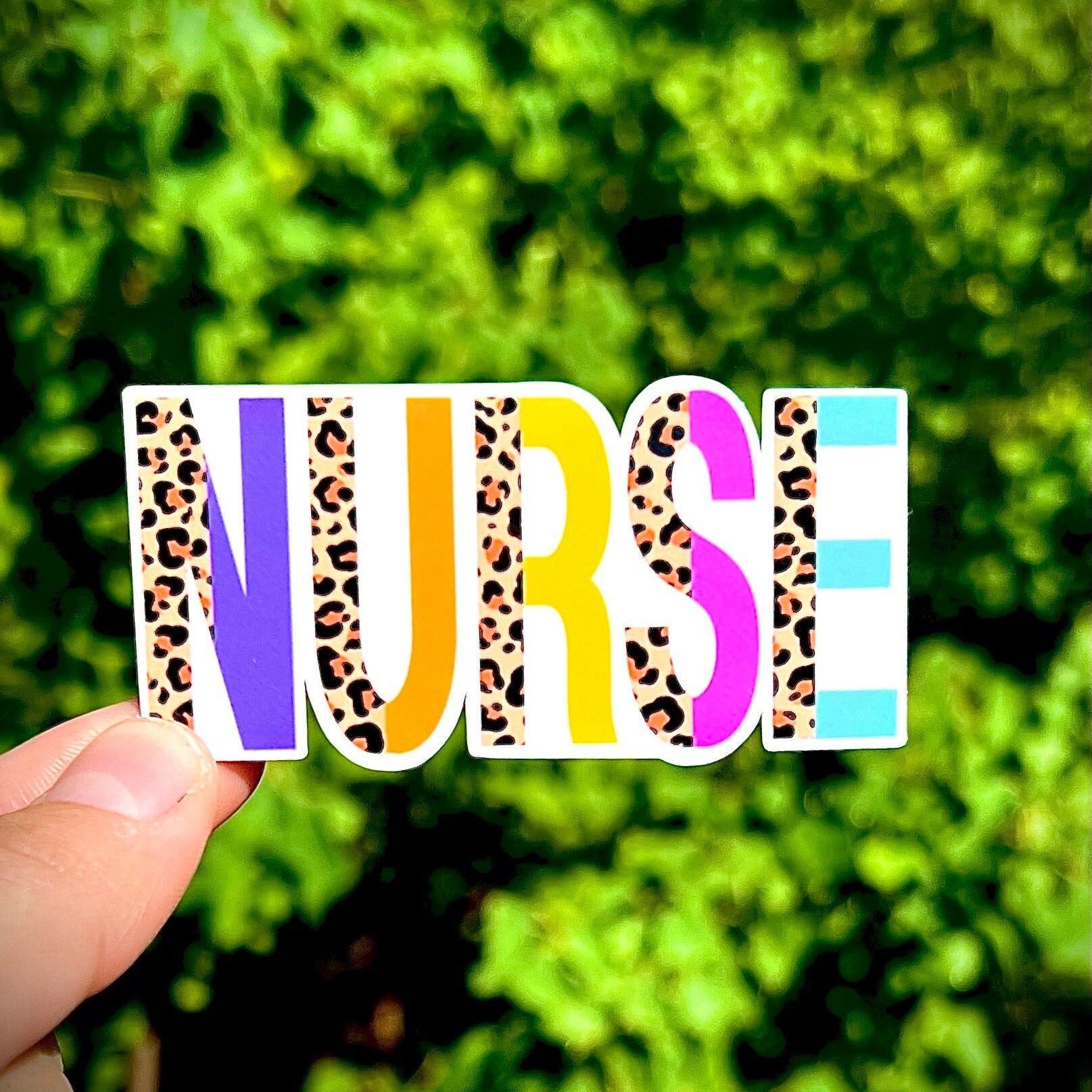 Cheetah Print Nurse Sticker: Waterproof Vinyl Decal