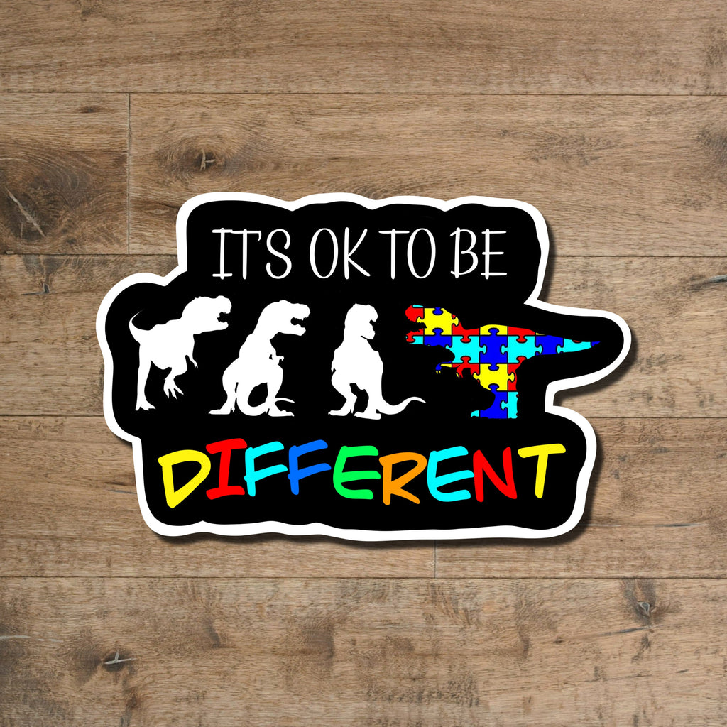 Autism Awareness Dinosaur Sticker: Waterproof Vinyl Decal