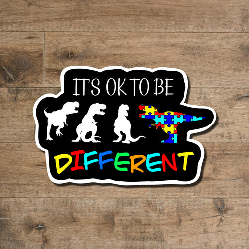 Autism Awareness Dinosaur Sticker: Waterproof Vinyl Decal