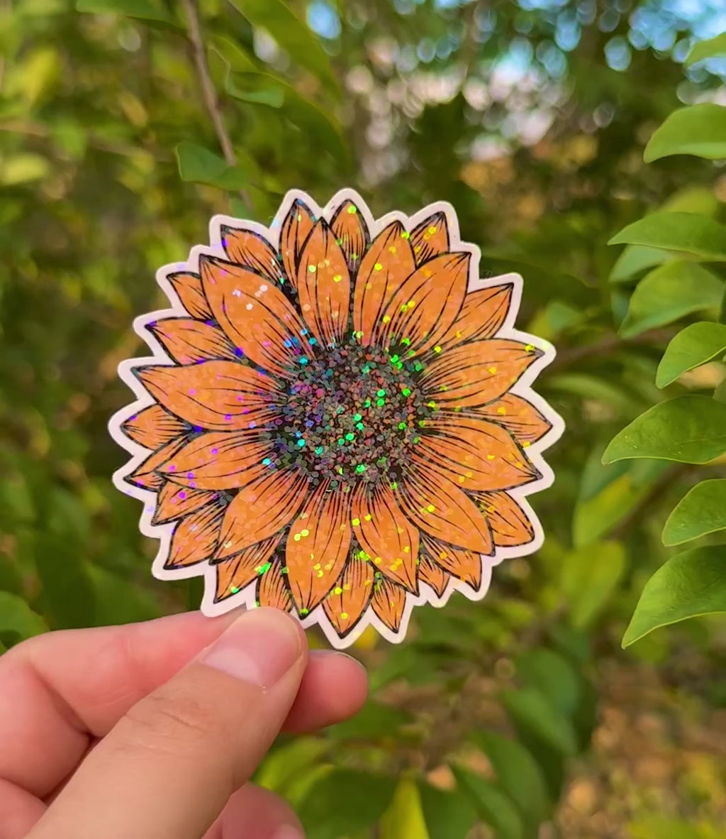 Sunflower Vinyl Sticker | Cute Floral Decal | Waterproof Car Laptop Sticker | Aesthetic Nature Sticker | Gift for Plant Lovers